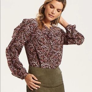 Marie Oliver Presley Ruffle Blouse 100% silk